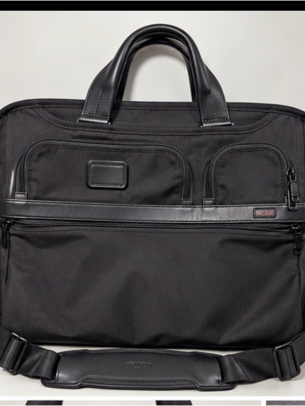 Tumi Black Nylon Men’s Briefcase with Leather Trim
